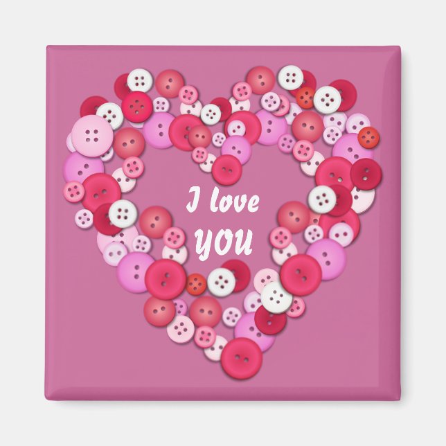 Imã Coração Buttonizada (Frente)