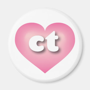 Imã Coração Cinza Rosa de Connecticut - Amor