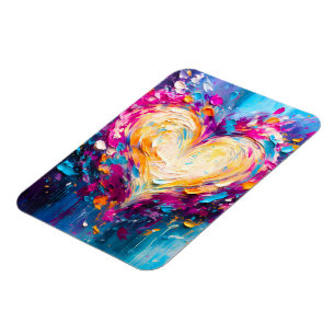 Ímã Coração Colorido Abstrato Moderno Amor