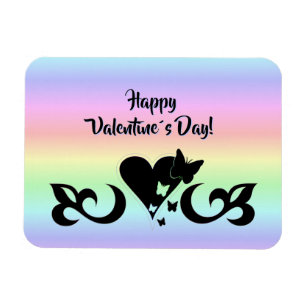 Ímã Coração com Borboleta e Lily