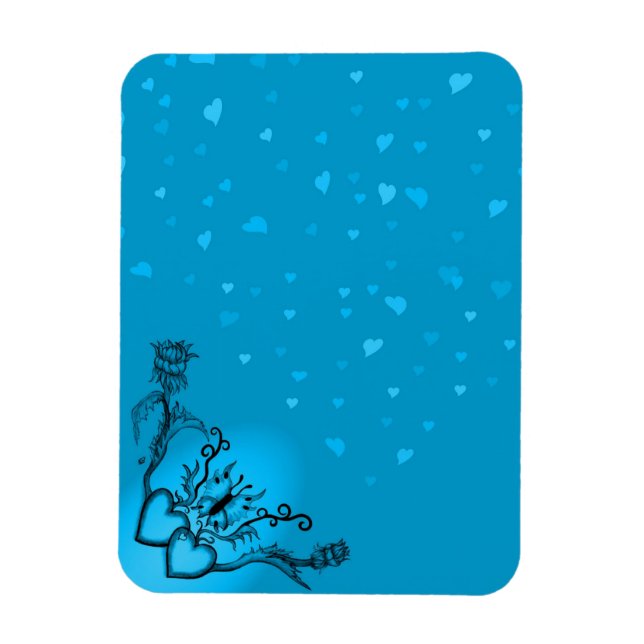 Ímã Coração com Flor e Borboleta (Vertical)