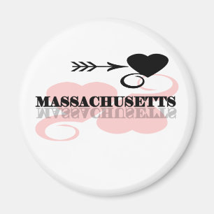 Imã Coração cor-de-rosa Massachusetts