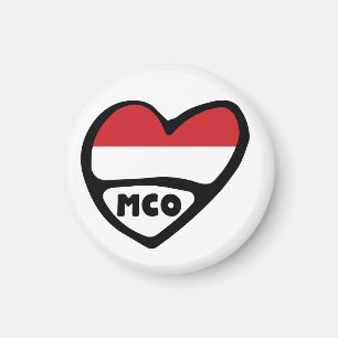 Imã Coração da bandeira de código do país de Monac