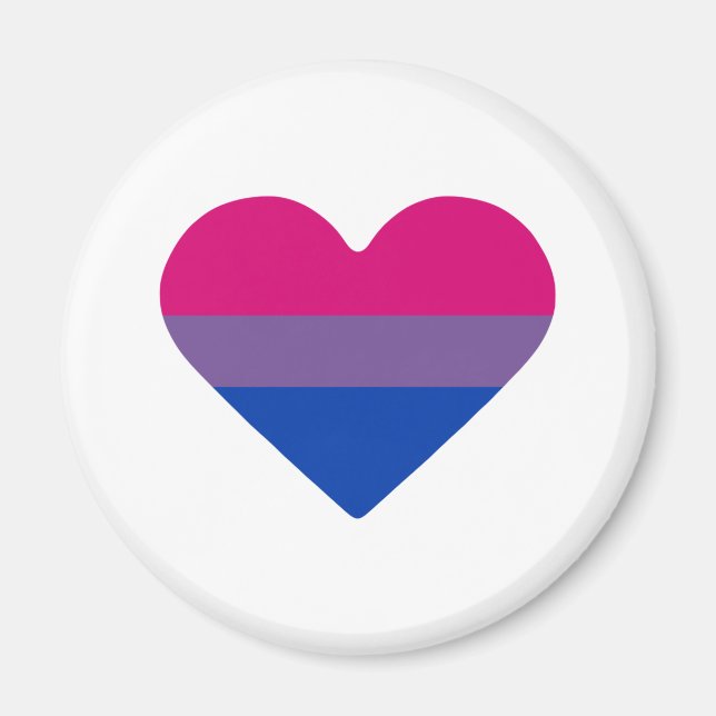 Imã Coração da Bandeira do Orgulho Bissexual (Frente)