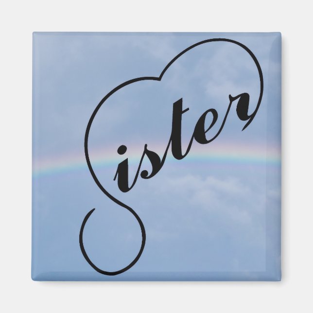 Imã Coração da irmã e arco-íris (Frente)