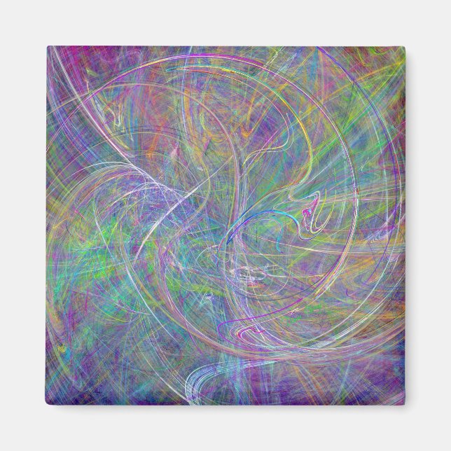 Imã Coração da Luz - Aqua Flames & Indigo Swirls (Frente)