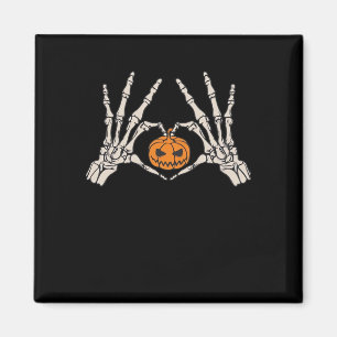 Imã Coração Da Mão E Pumpkin Engraçado Hallow