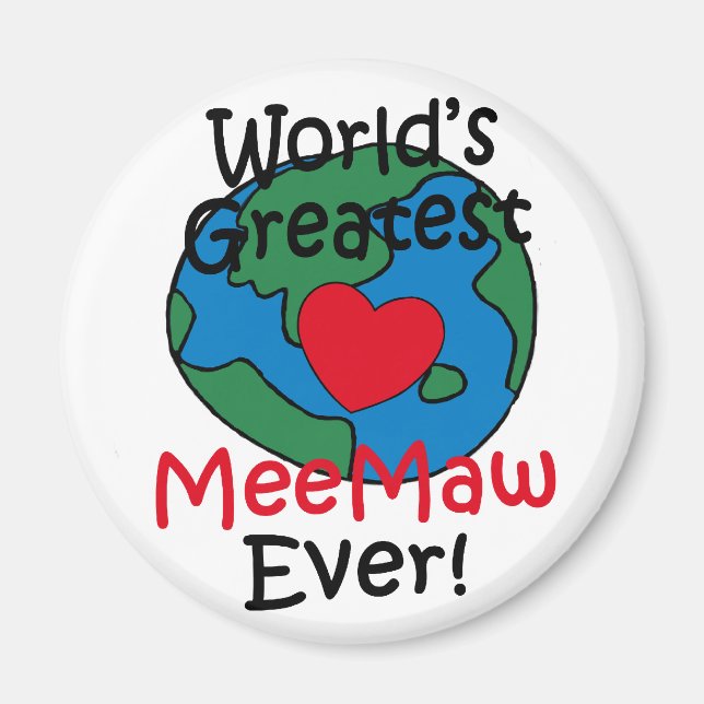 Imã Coração da Melhor MeeMaw do Mundo (Frente)