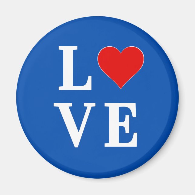 Imã Coração de AMOR Azul Marinho (Frente)