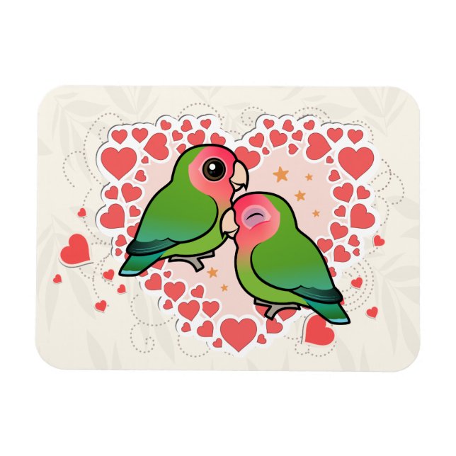Ímã Coração de Amor de Lovebird (Horizontal)