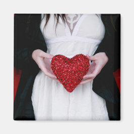 Imã Coração de Amor Vermelho Sparkly (Dia de os namora