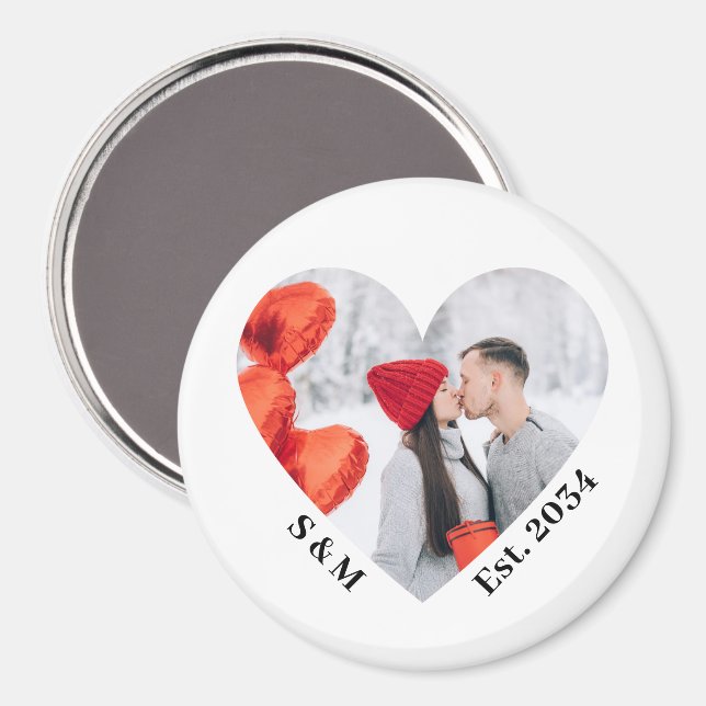 Imã Coração de Casal Personalizado (Front/Back)