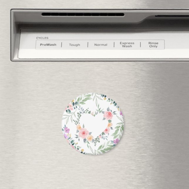 Imã Coração de Flor Rosa (In Situ (Dishwasher))