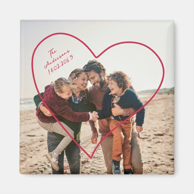 Imã Coração de Fotografias da Família de dias de os na (Frente)