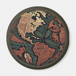Imã Coração de Gaia - ímã de carro Tribal Earth