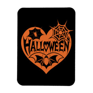 Ímã Coração de Halloween, Coração em Forma de Laranja,