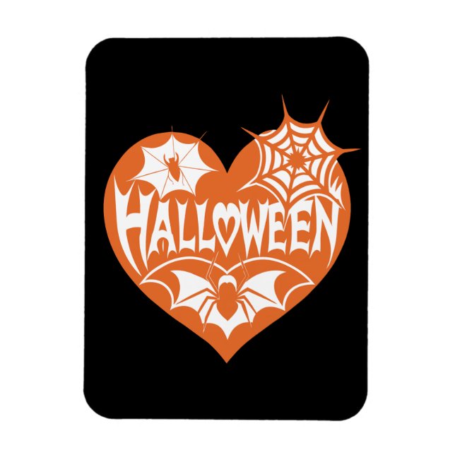 Ímã Coração de Halloween, Coração em Forma de Laranja, (Vertical)