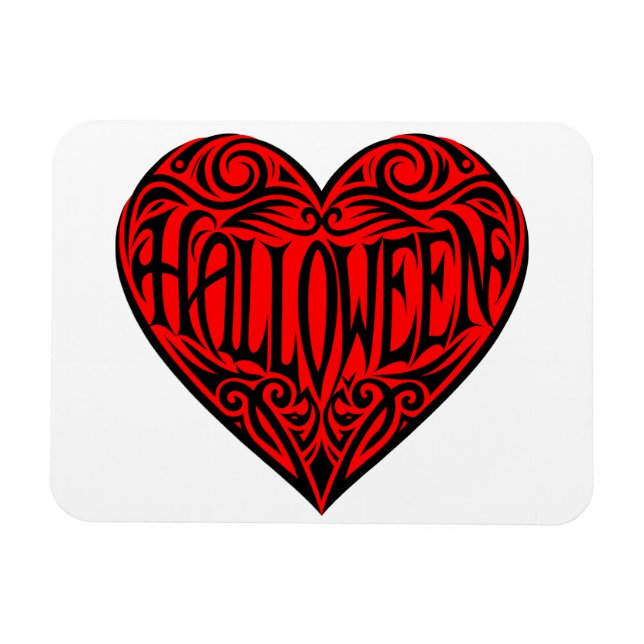 Ímã Coração de Halloween, Coração Preto, Feriado (Horizontal)