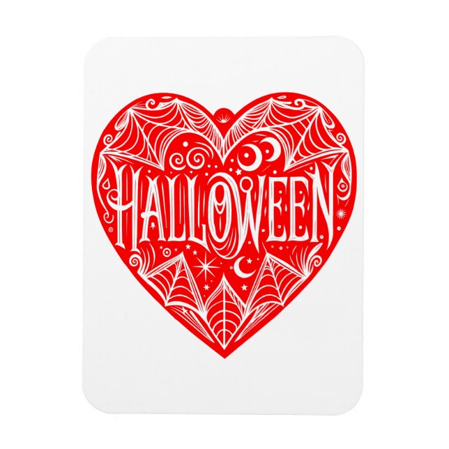Ímã Coração de Halloween, Coração Vermelho, Feriado (Vertical)