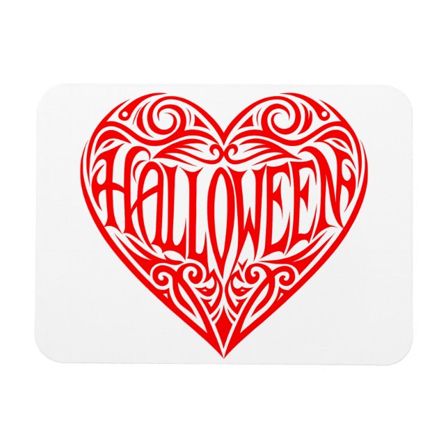 Ímã Coração de Halloween, Coração Vermelho, Feriado (Horizontal)
