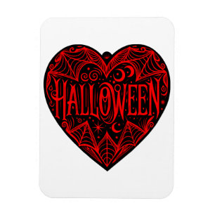 Ímã Coração de Halloween, Forma de Coração Preto, Feri