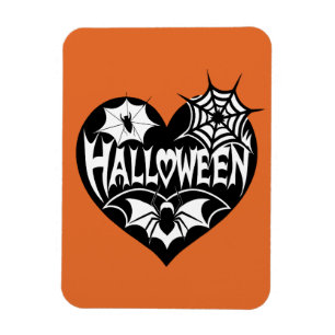 Ímã Coração de Halloween, Forma de Coração Preto, Teia