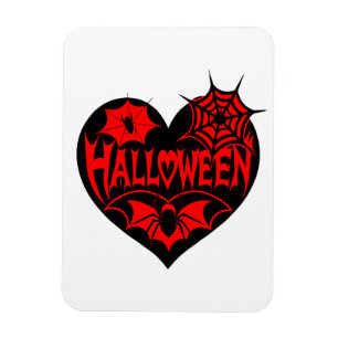 Ímã Coração de Halloween, Forma de Coração Preto, Teia
