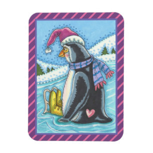 ÍMÃ CORAÇÃO DE INFERNO FRIO VARME PENGUIN NATAL MAGNET