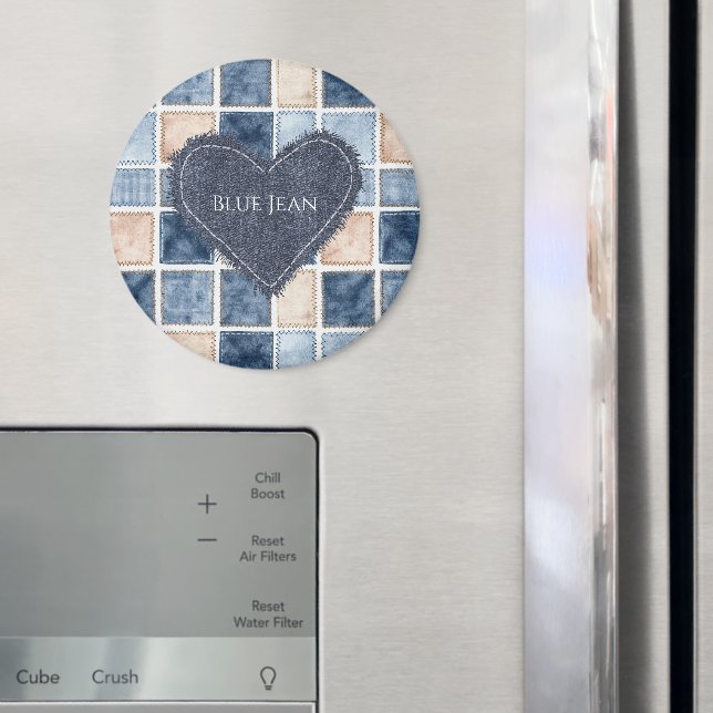 Imã Coração de Jeans Azul Creme Falso (In Situ (Fridge))