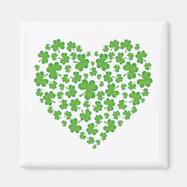 Imã Coração de Shamrock Verde (Frente)