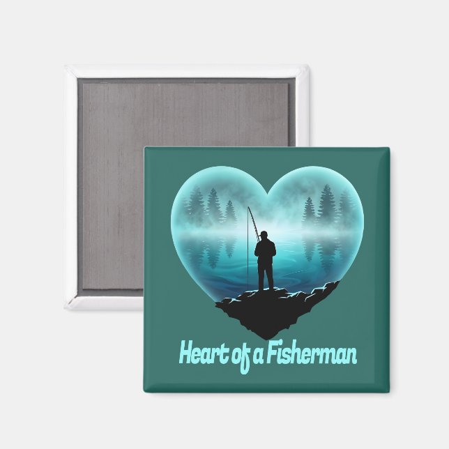 Imã Coração de um Pescador (Front/Back)