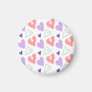 Imã Coração do Dia dos Namorados Roxo Rosa Desenho Man