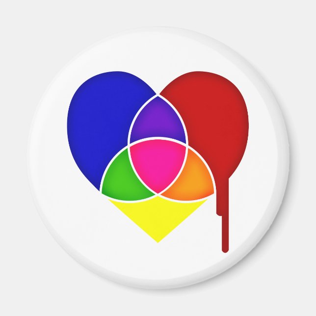 Imã coração do gráfico de cores (Frente)