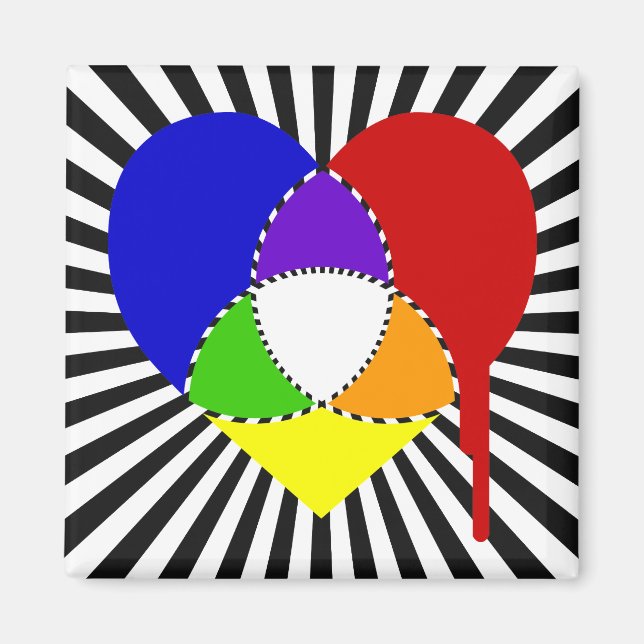 Imã coração do gráfico de cores explosivo (Frente)