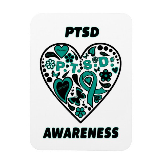 Ímã Coração do grafite...PTSD (Vertical)