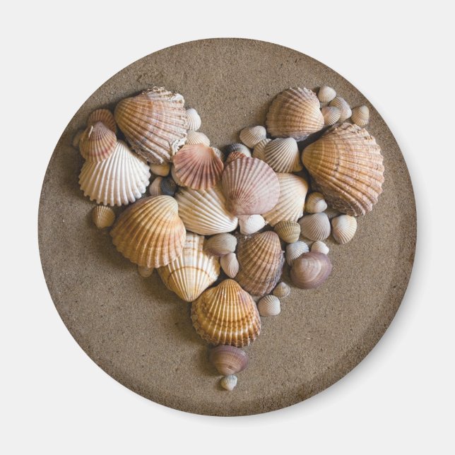 Imã Coração do namorados feito com conchas (Frente)