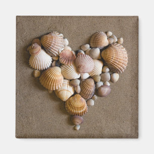 Imã Coração do namorados feito com conchas