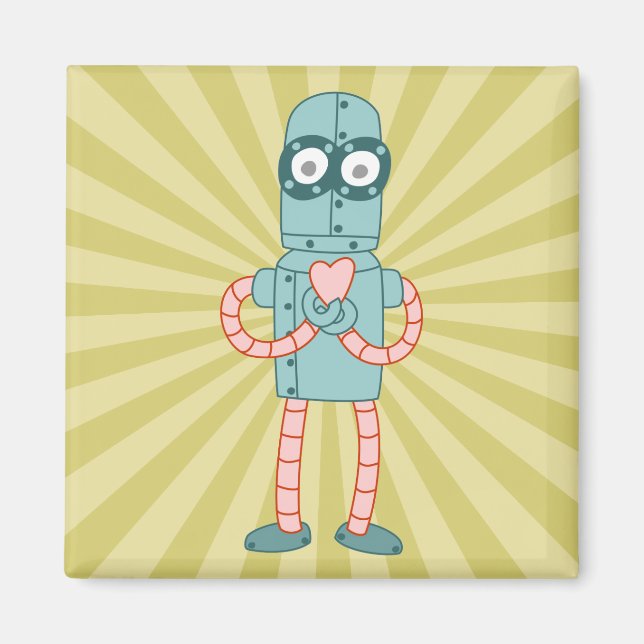 Imã Coração do Namorados Robô (Frente)