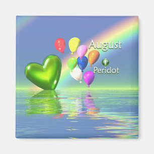 Imã Coração do Peridot do aniversário de agosto