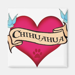 Imã Coração do tatuagem da chihuahua
