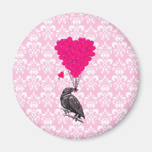 Imã Coração e coração no damasco rosa