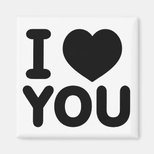 Imã Coração "Eu Te Amo" Preto Clássico