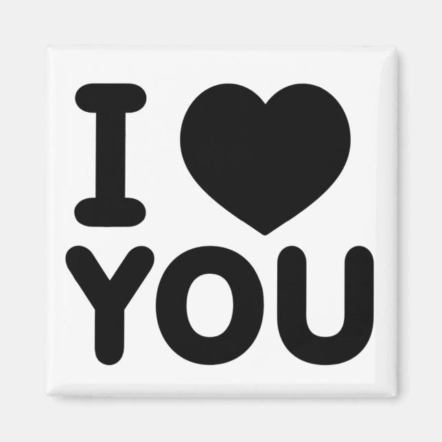 Imã Coração "Eu Te Amo" Preto Clássico (Frente)