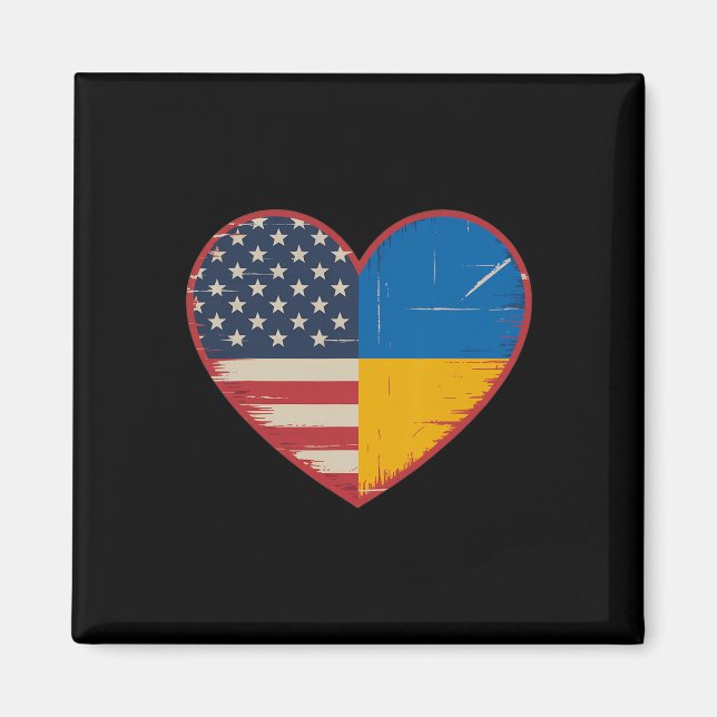 Imã Coração EUA Ucrânia - Dupla Cidadania 2  (Frente)
