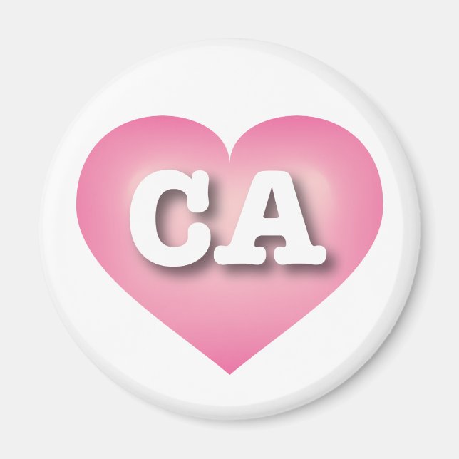 Imã Coração Fade Cor-de-Rosa da Califórnia - Eu amo CA (Frente)