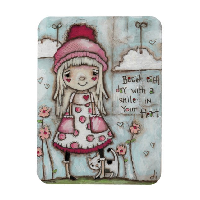 Ímã Coração Feliz - Magnet 3x4" (Vertical)