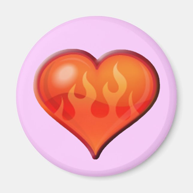 Imã Coração Flaming de Queima (Frente)