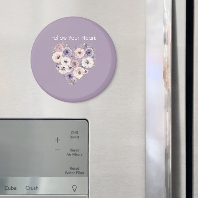 Imã Coração Floral Rosa Roxo Branco (In Situ (Fridge))