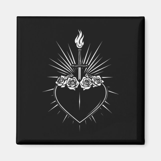 Imã Coração Imaculado De Mary Homens Virgem Católica (Frente)