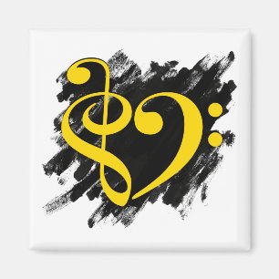 Imã Coração Musical Coração Amarelo